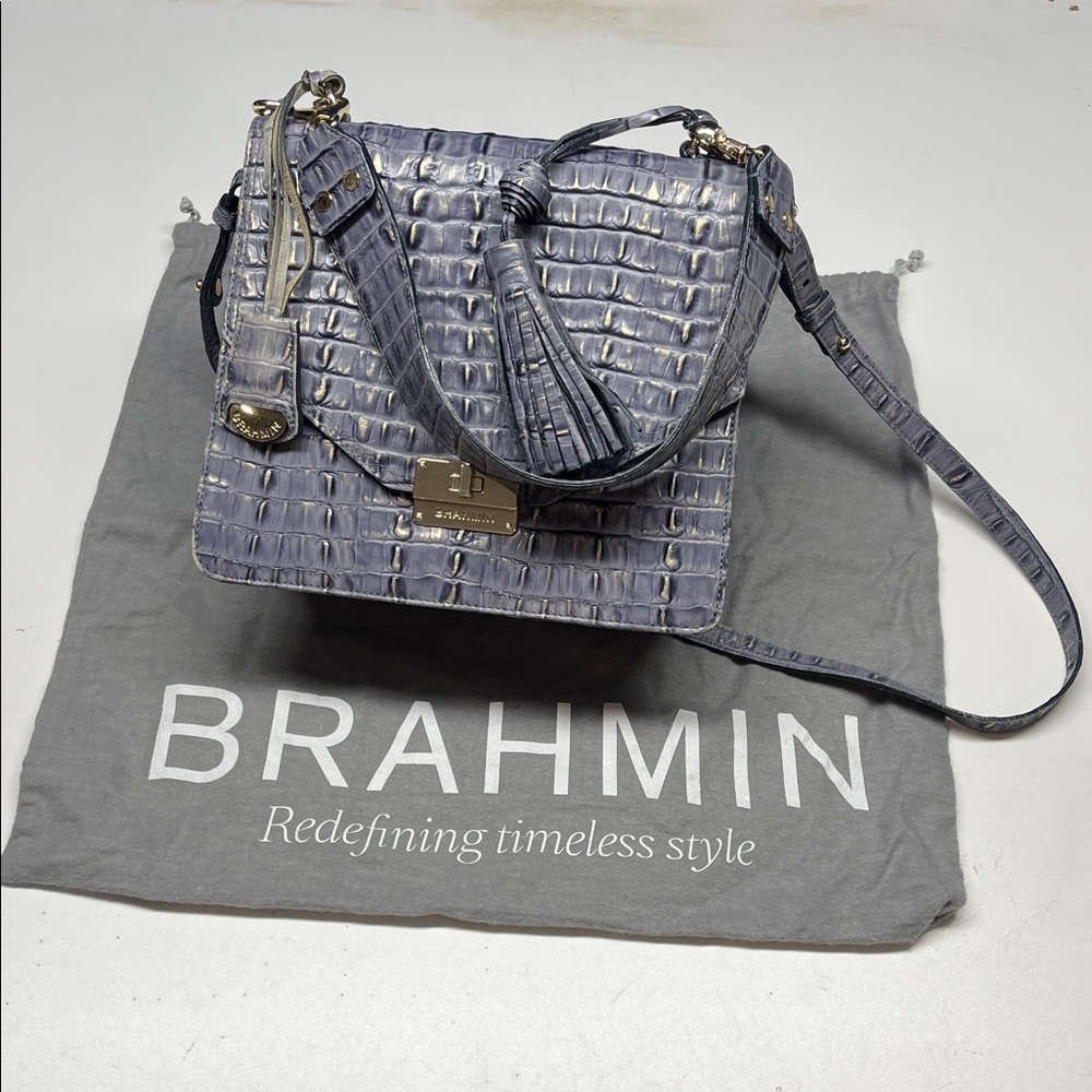 Brahmin Soldier Blue Satchel